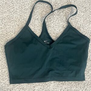 SET Active Dark Green Crop Top